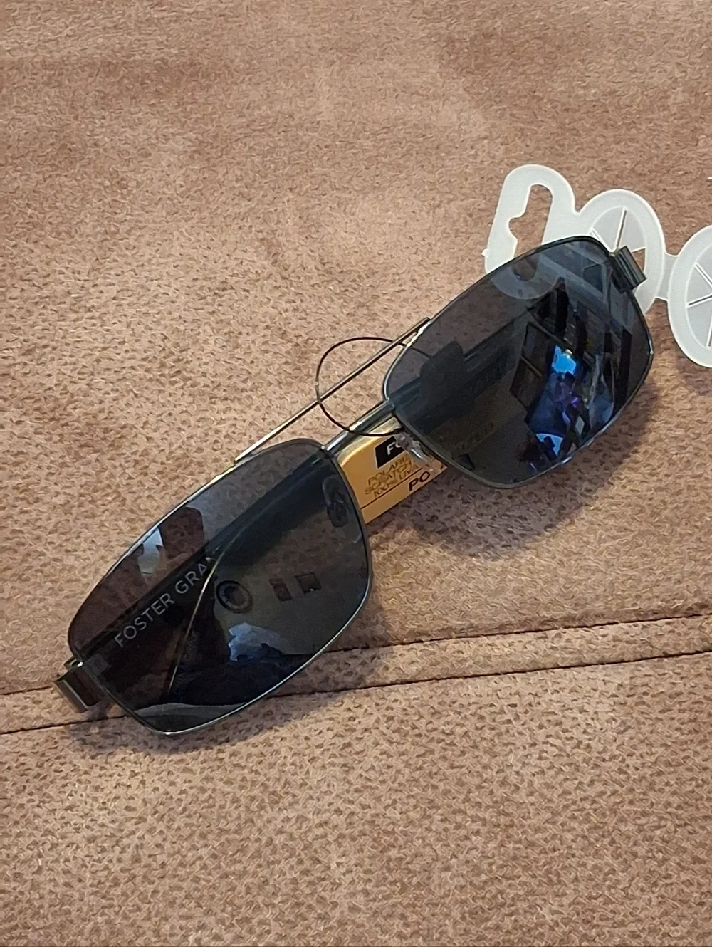 Foster Grant Polarized Men's Sunglasses - Black Lenses Wire Frames